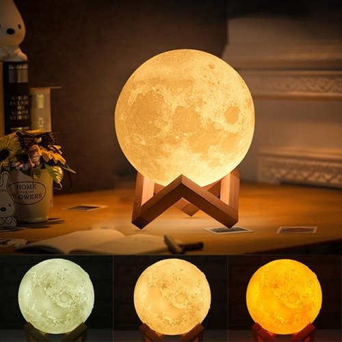 16 In 1 High Quality Led Moon Light Lamp With Stand – Mind Glowing 3d Lamp – Bedroom Led Bed Lamp Desk Lamp – Moonlight Sensation Home Decor | Led Moon Light With 15cm Size