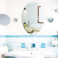 Oval Bathroom House Mirror Acrylic Wall Stickers 200×300mm(Pack Of 04)