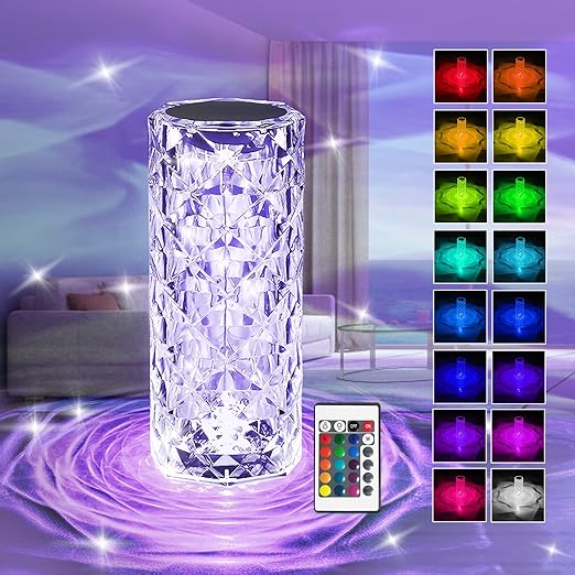 21 Cm Large Crystal Lamp with 16 Colors