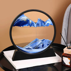 Moving Sand Art 6 Inches Sandscape Painting – Sand Clock – Hourglass Sand Timer – 3d Moving Sand Mountain With Metal Stand – Showpiece – Home Decoration